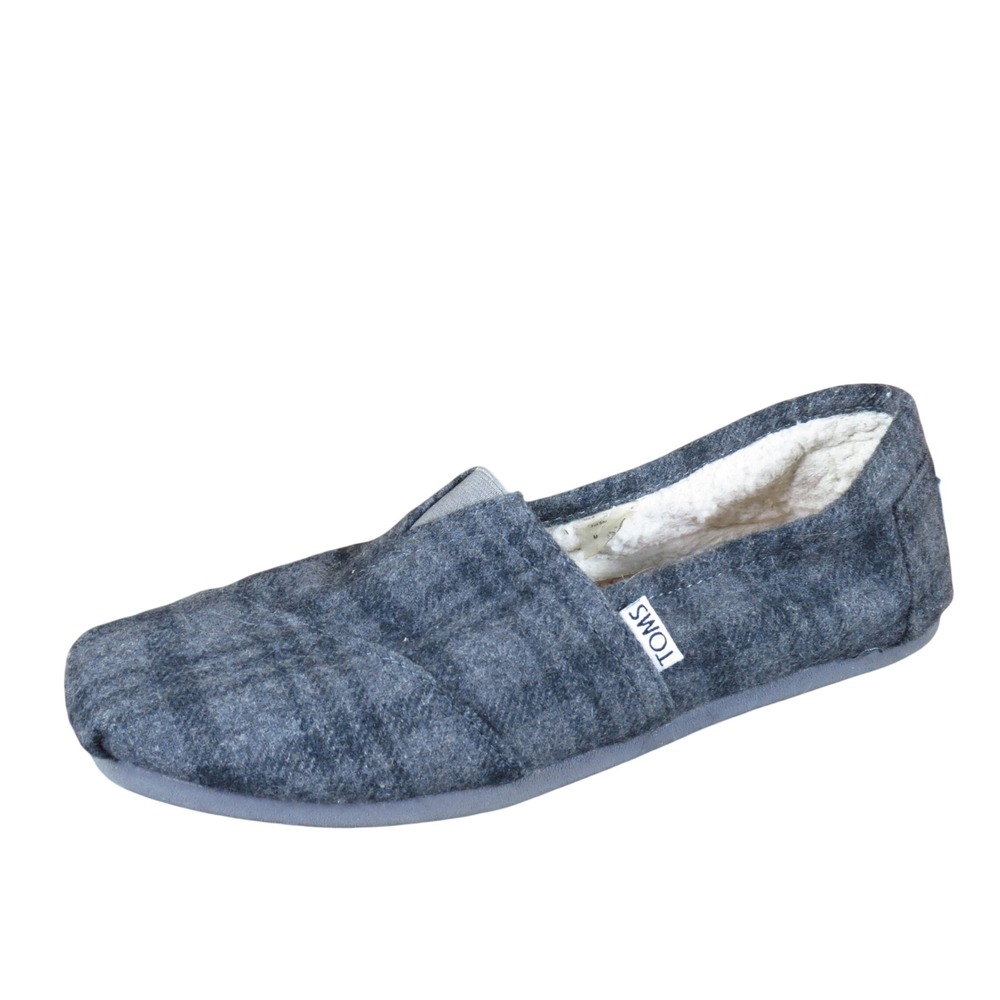 TOMS Alpargata Women Slip On Shoes Size 9 Indoor Outdoor Grey Wool Textile